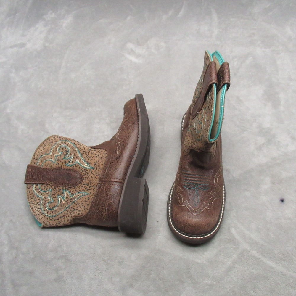 Ariat Womens 7B Boots Brown Leopard Fatbaby‎ Heritage Harmony Western Cowboy